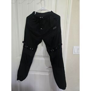 JK Attire Black Techwear Cargo Jogger Pants Buckle Strap Mesh Size XS